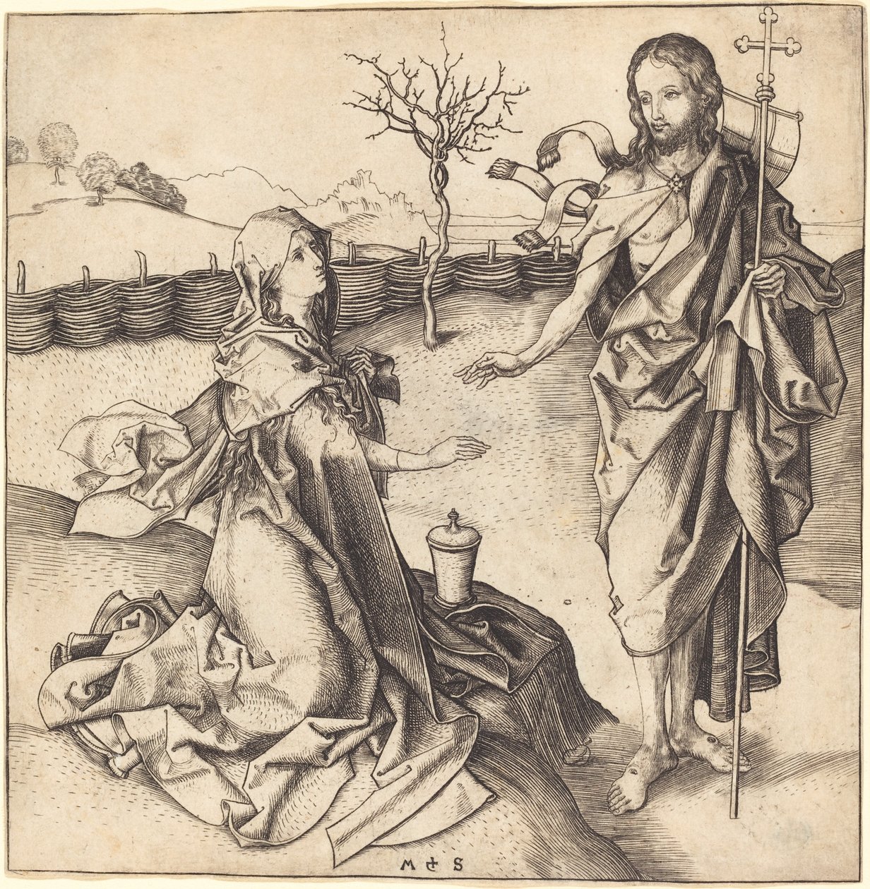 Kristus viser seg for Maria Magdalena av Martin Schongauer