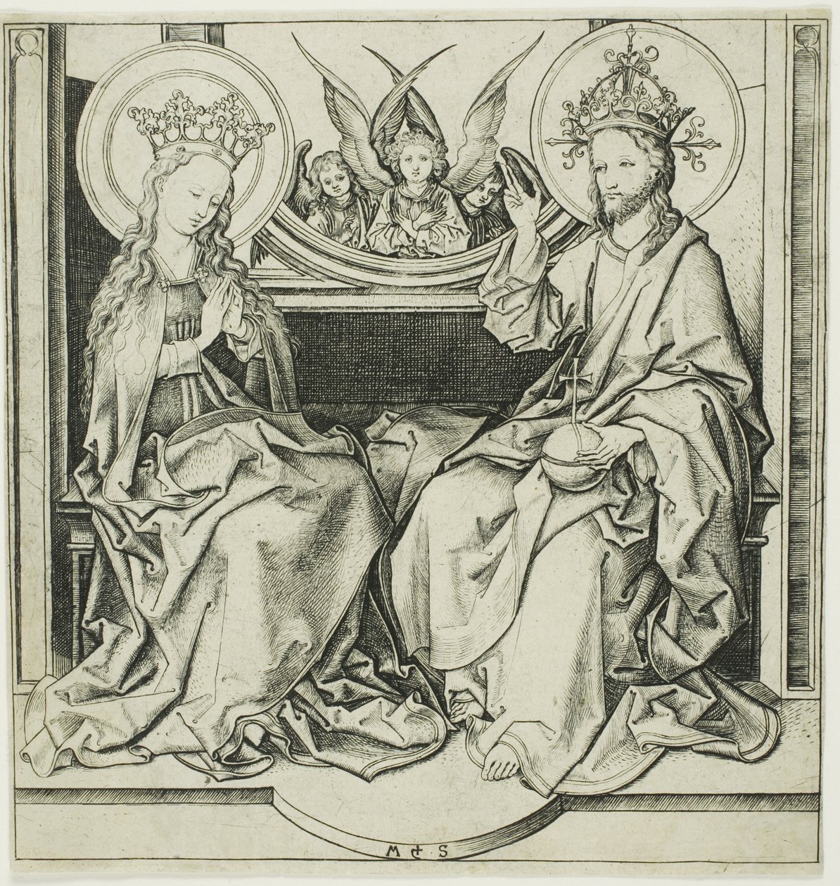 Kristus velsigner jomfruen av Martin Schongauer