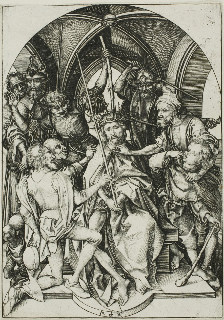 Kristus kronet med torner, fra The Passion av Martin Schongauer