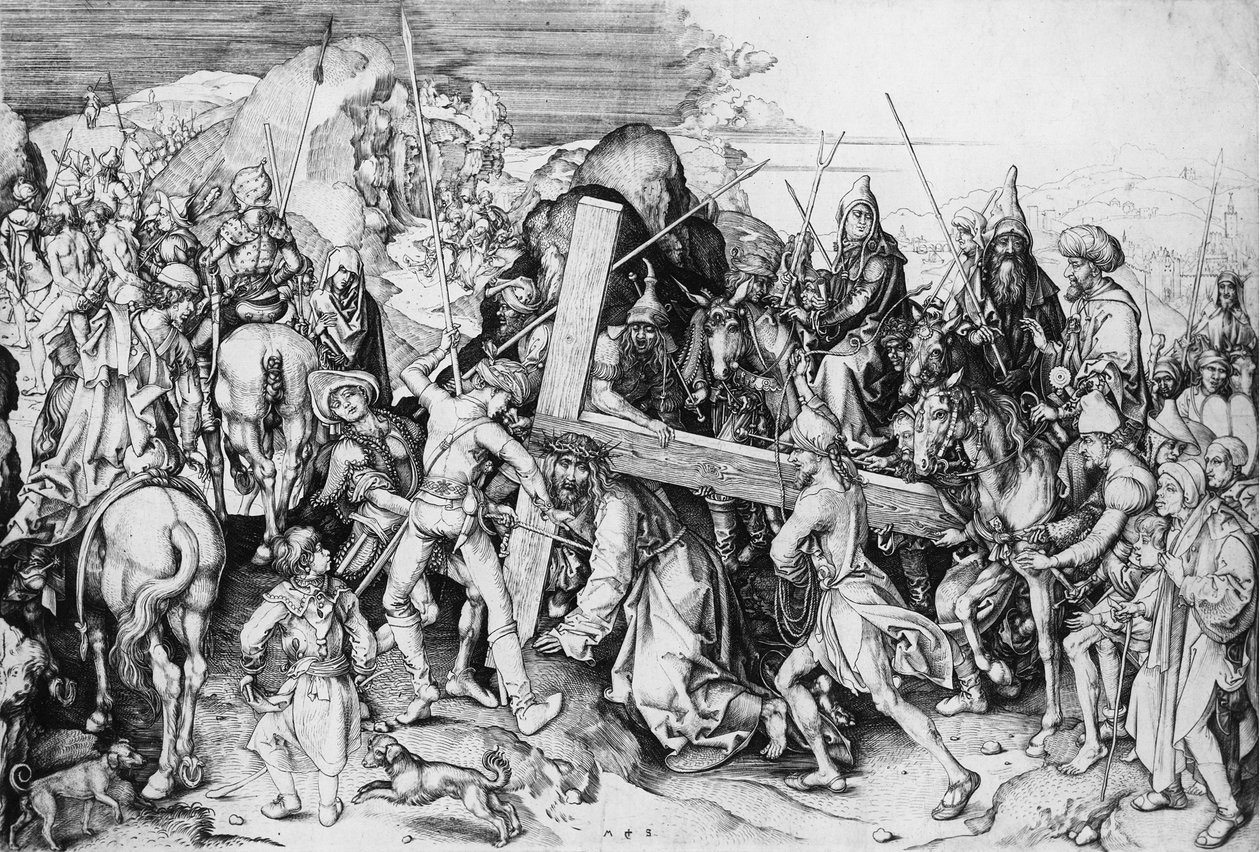 Kristus som bærer sitt kors, ca. 1475 (gravering) av Martin Schongauer