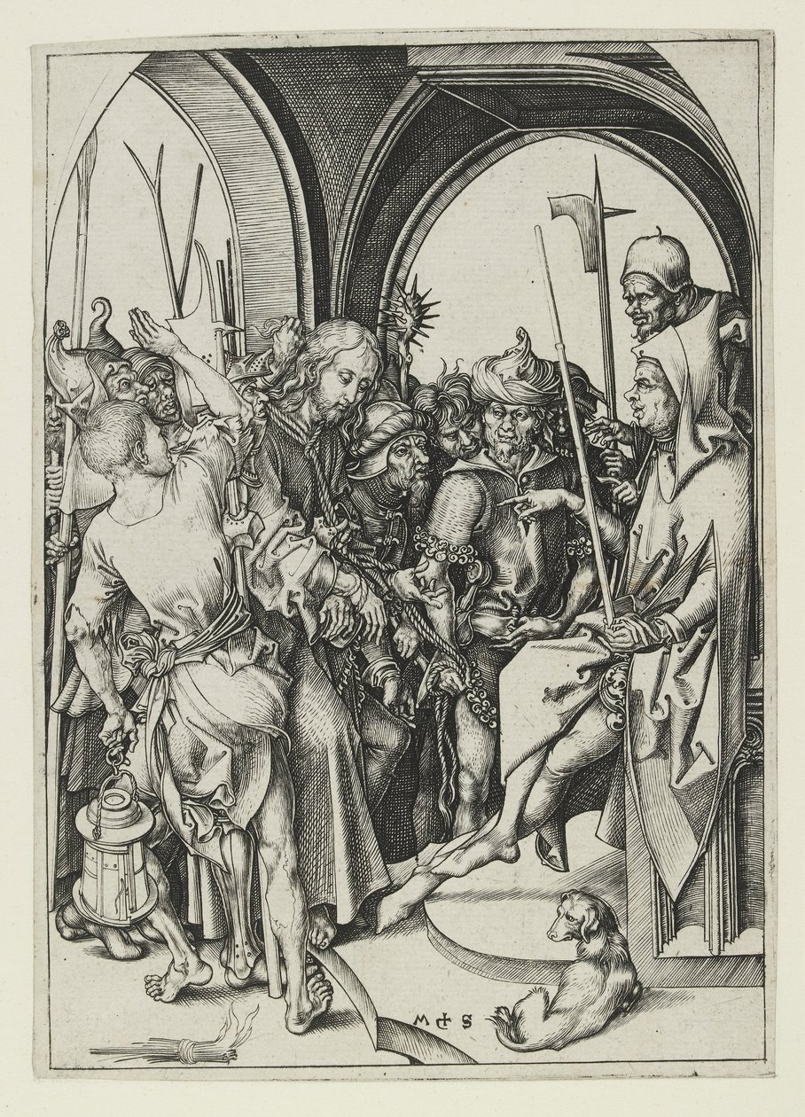 Kristus før Annas, slutten av 1400-tallet av Martin Schongauer