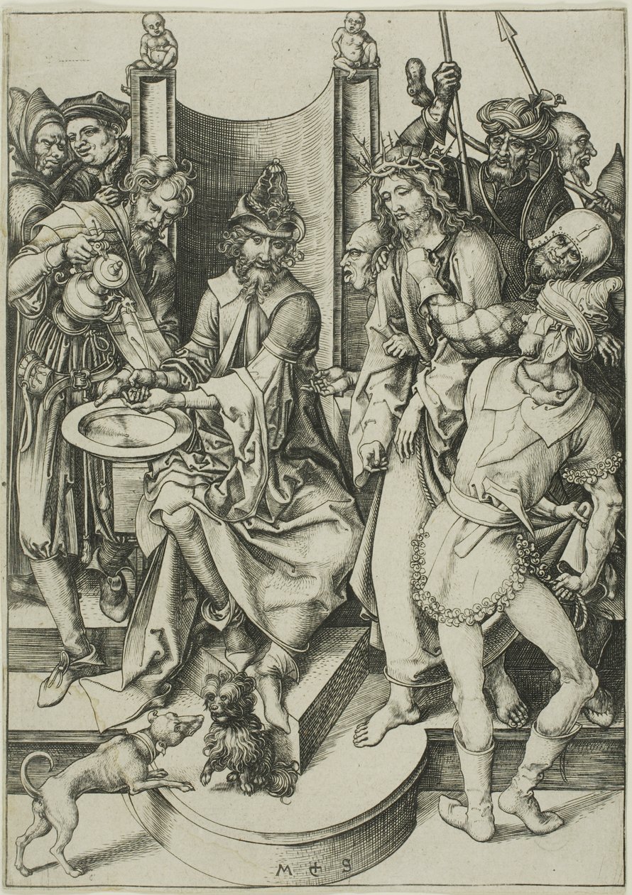 Kristus før Pilatus, fra The Passion av Martin Schongauer