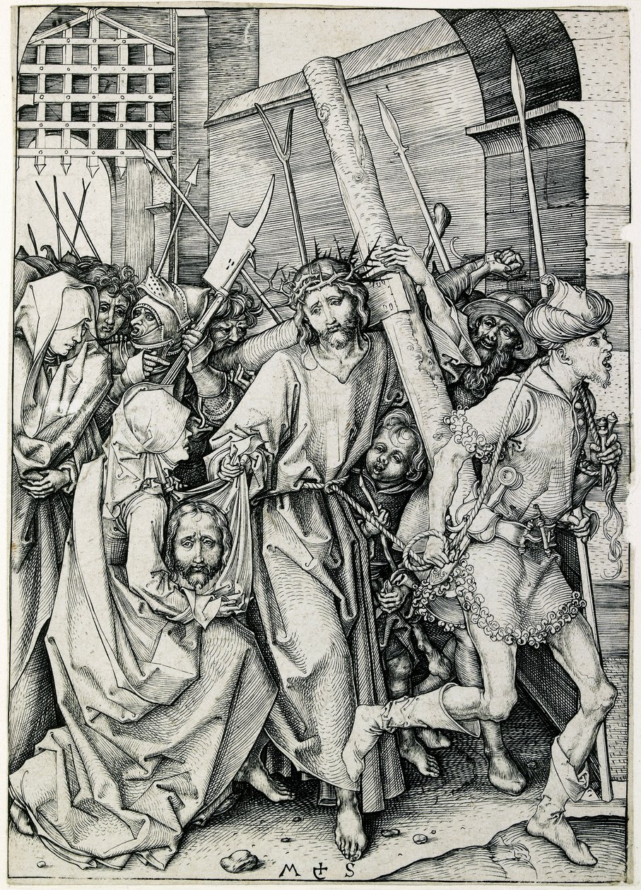 Kristus bærer korset, sent på 1400-tallet av Martin Schongauer
