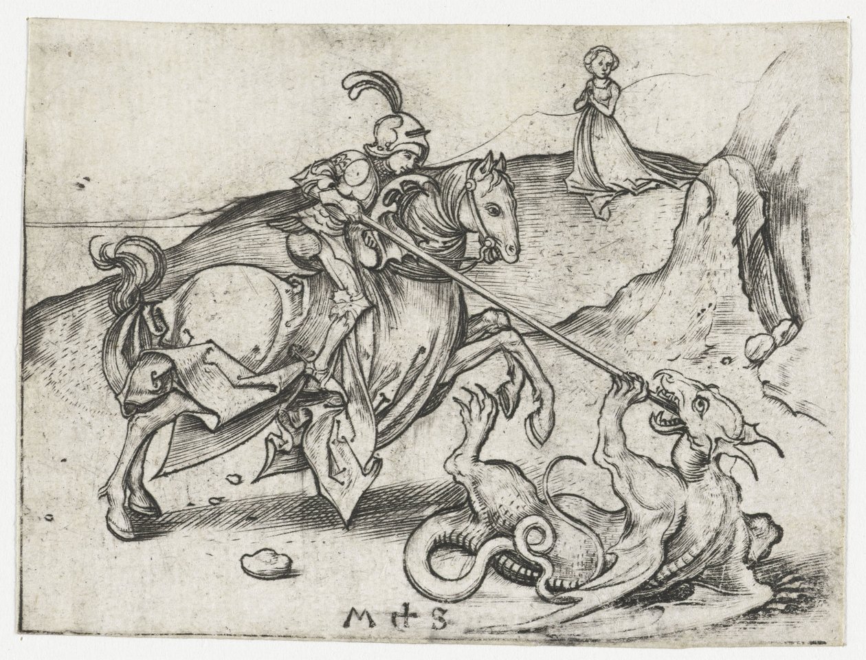 Saint George og dragen av Martin Schongauer