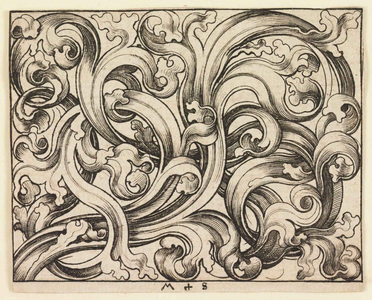 Horisontalt fyll på en lys bakgrunn (horisontalt ornament) av Martin Schongauer