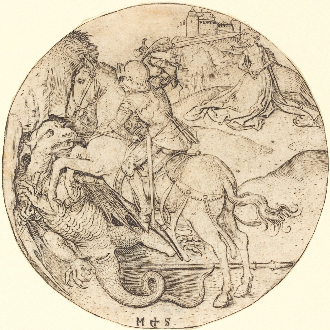 Saint George og dragen av Martin Schongauer
