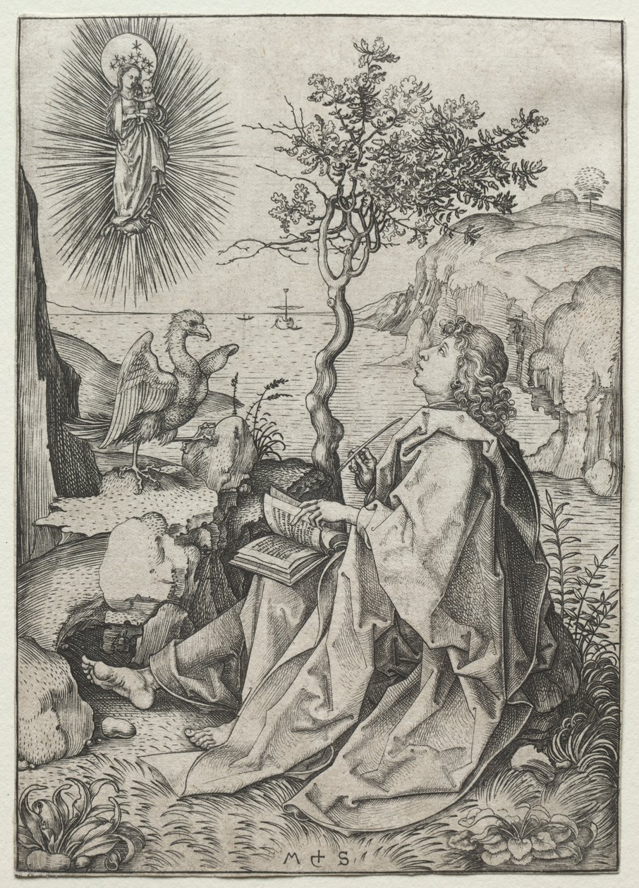 St. Johannes evangelisten på øya Patmos av Martin Schongauer