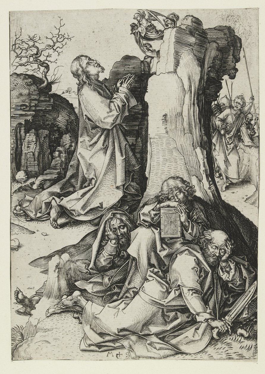 The Agony in the Garden, slutten av 1400-tallet av Martin Schongauer