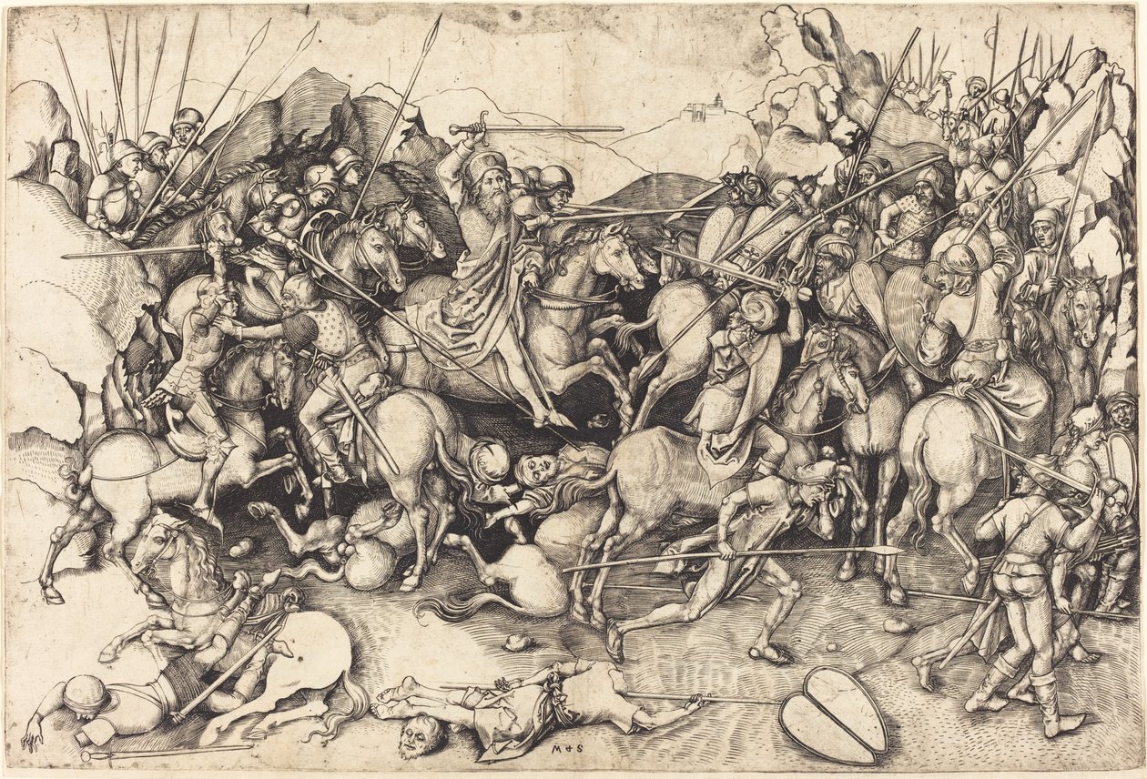 Slaget ved Saint James ved Clavijo av Martin Schongauer