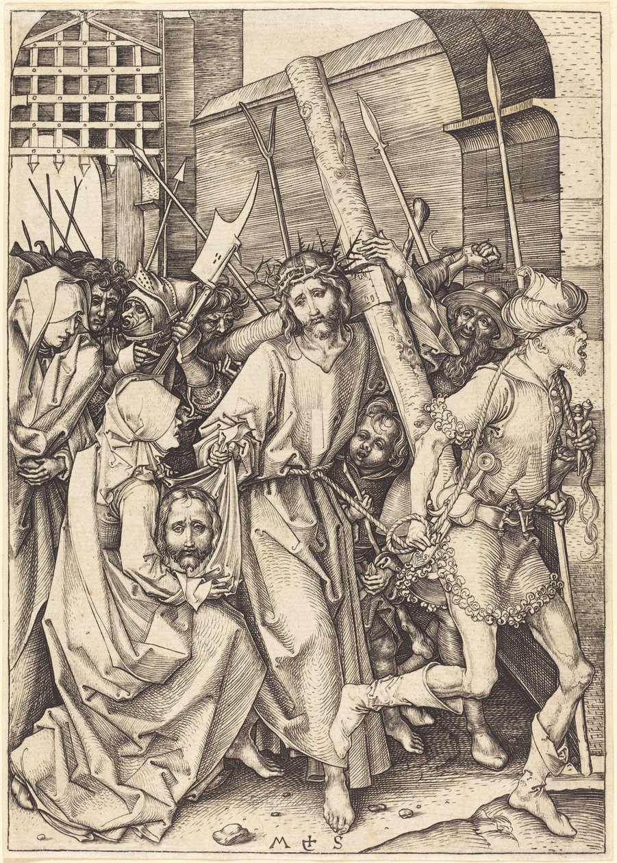 Korsbæringen med Saint Veronica av Martin Schongauer