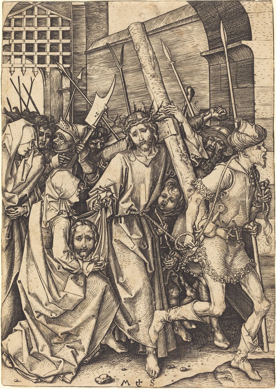 Korsbæringen med Saint Veronica av Martin Schongauer