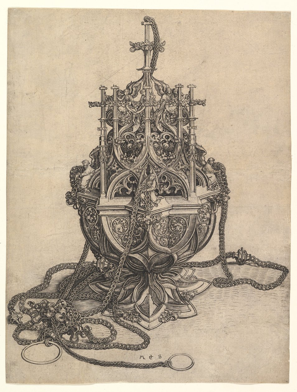 Røkelseskaret, ca. 1435-1491. av Martin Schongauer