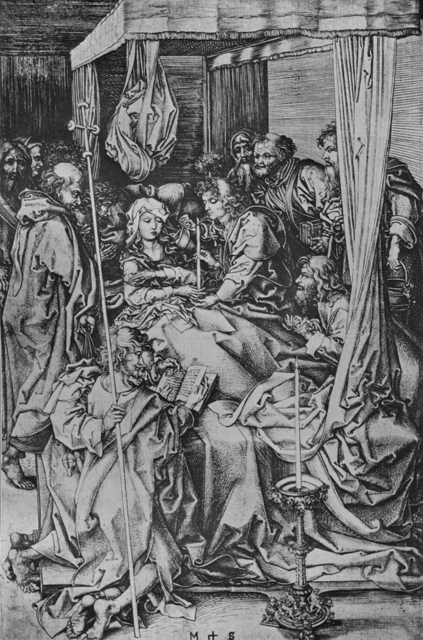 Jomfruens død, c1475 av Martin Schongauer