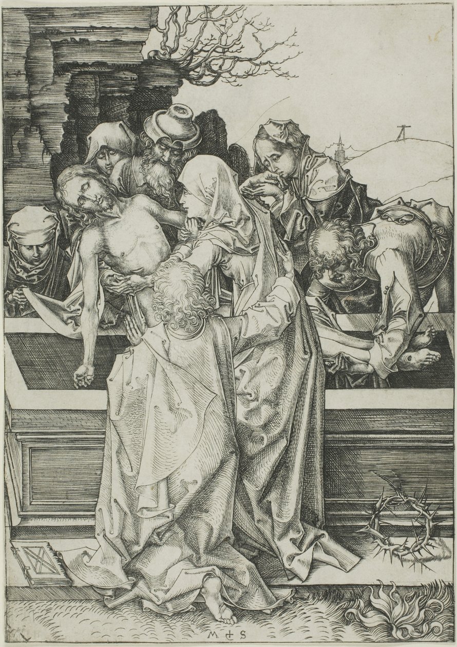 Gravleggingen, fra The Passion av Martin Schongauer
