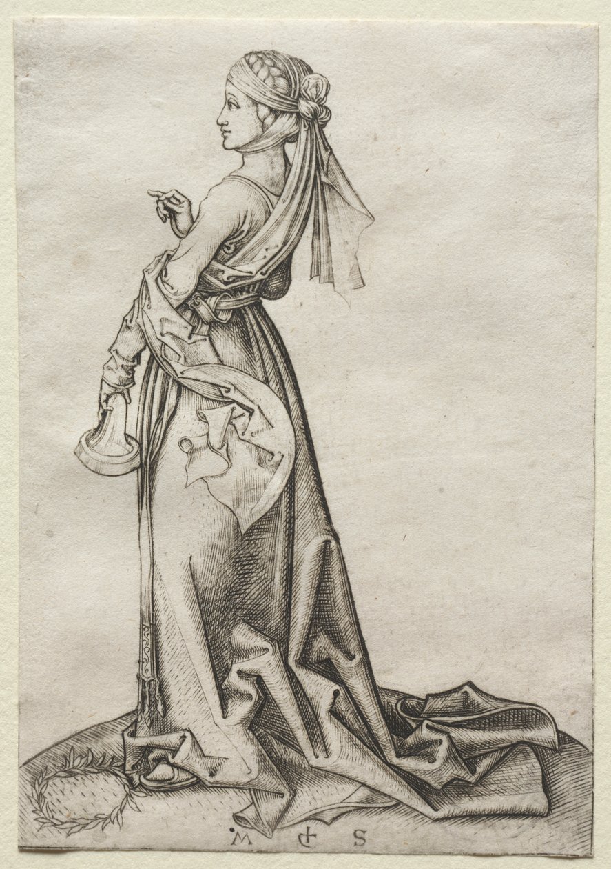 Den første av de tåpelige jomfruer av Martin Schongauer