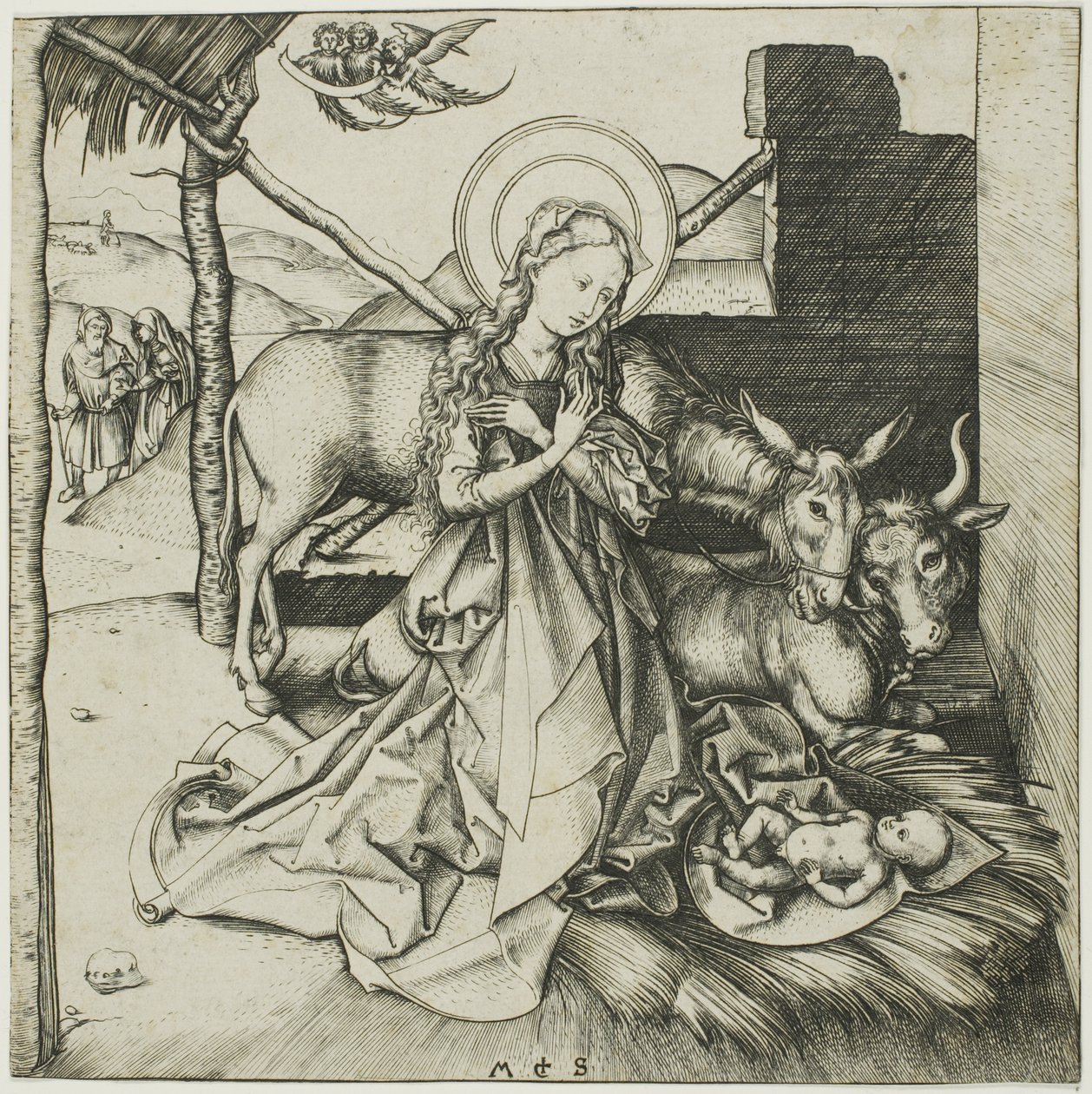 Fødselen, fra Kristi liv av Martin Schongauer