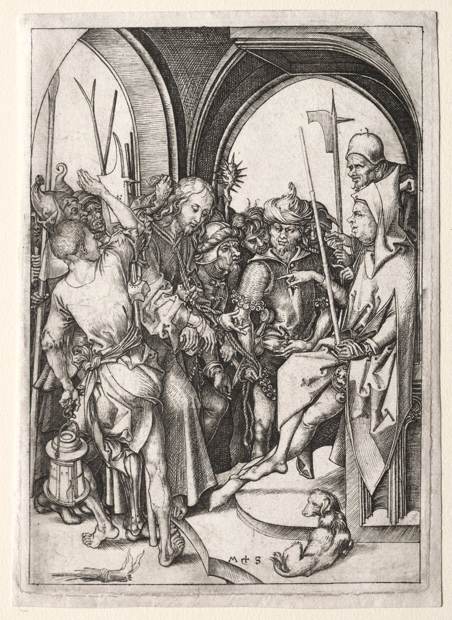 Lidenskapen: Kristus før Annas av Martin Schongauer