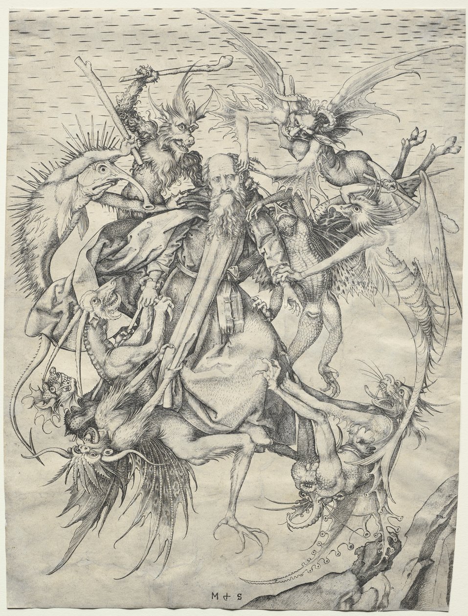 Fristelsen til St. Antonius av Martin Schongauer