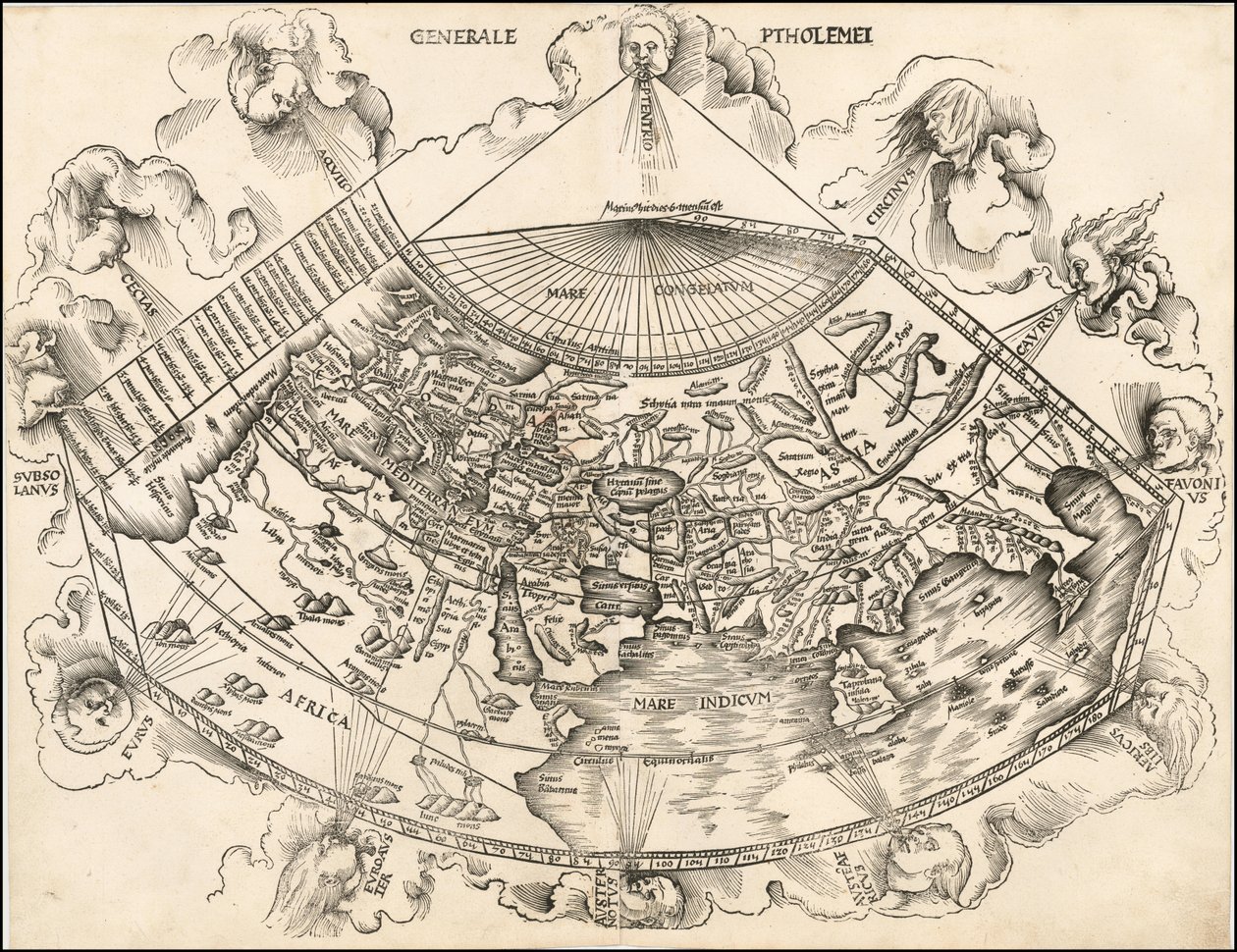 1513 Ptolemaisk verdenskart av Martin Waldseemüller av Martin Waldseemuller