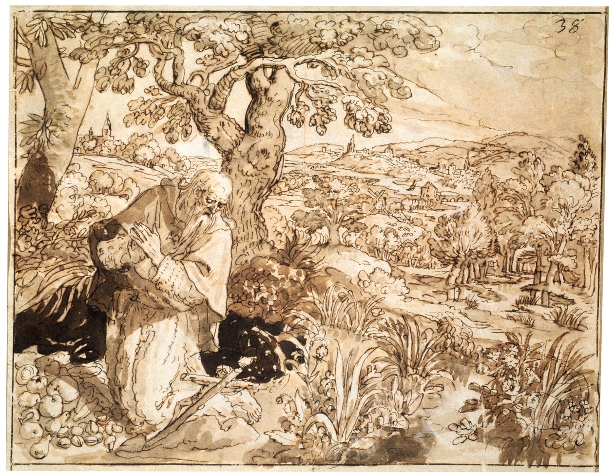 En eremitt, 1585-1586 av Maarten de Vos