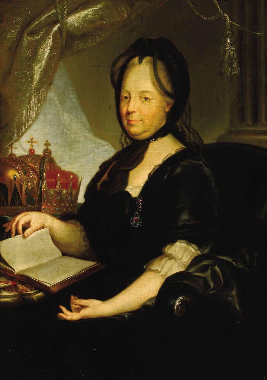 Katarina II i sorg, 1760-tallet av Martin van Meytens the Younger