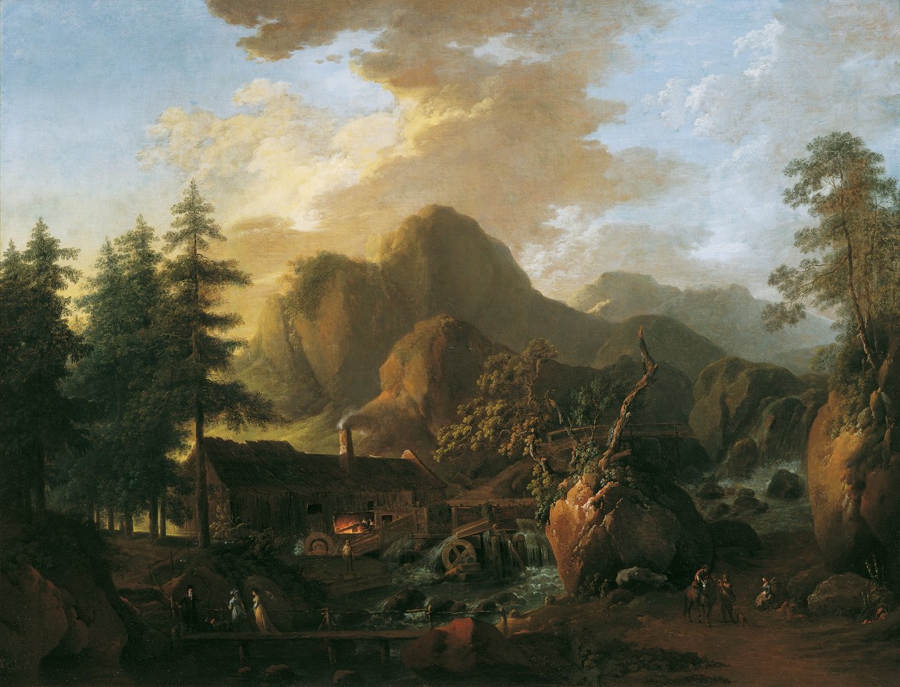 Landskap med hammermølle av Martin von Molitor