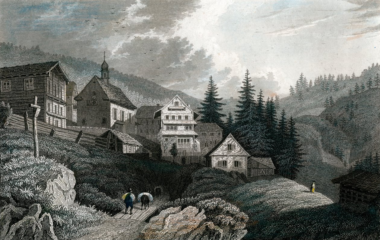 Maria Schnee-kirken, Rigi, Sveits, 1850. av Martini