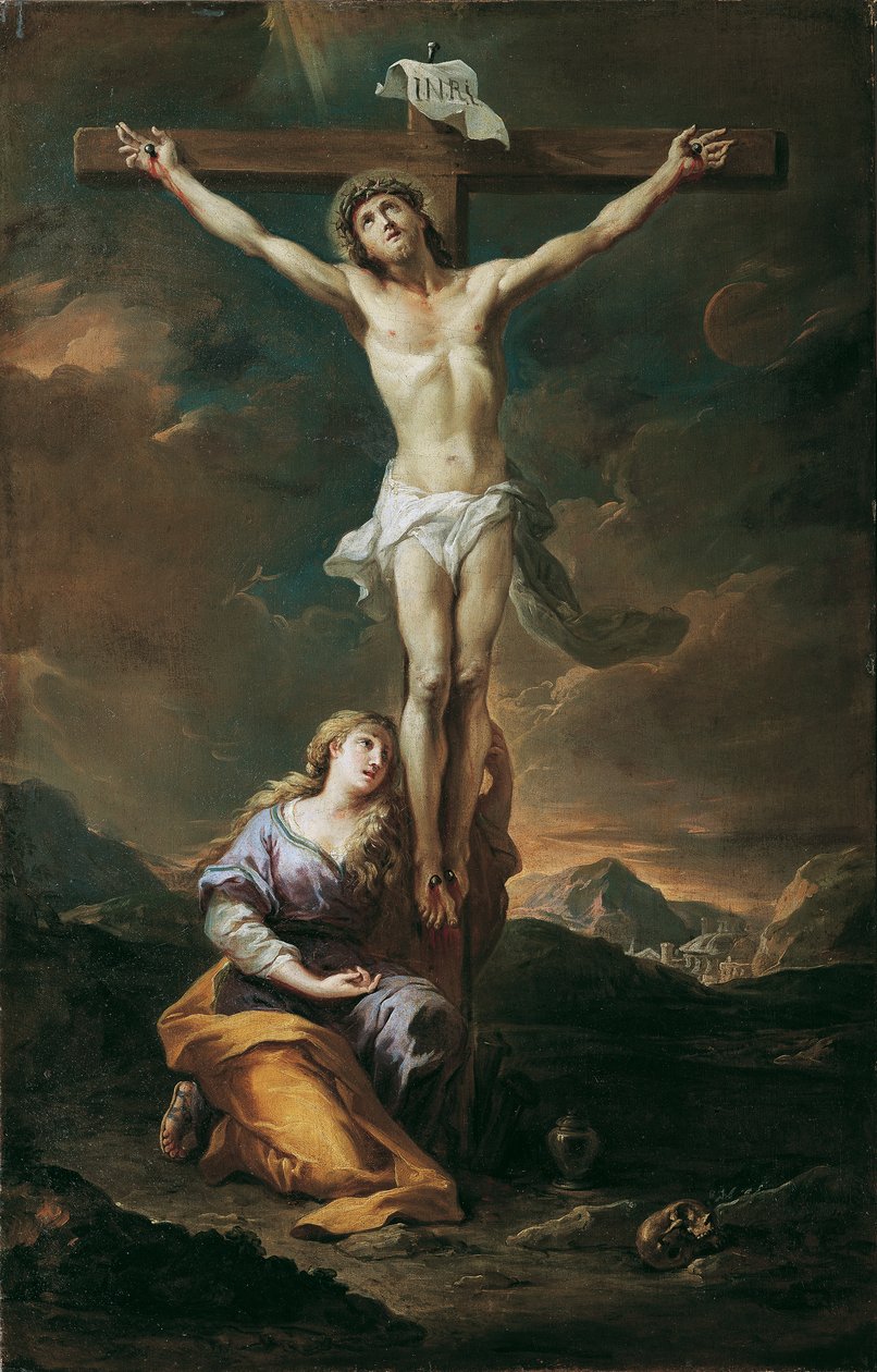 Krusifiks med Maria Magdalena av Martino Altomonte