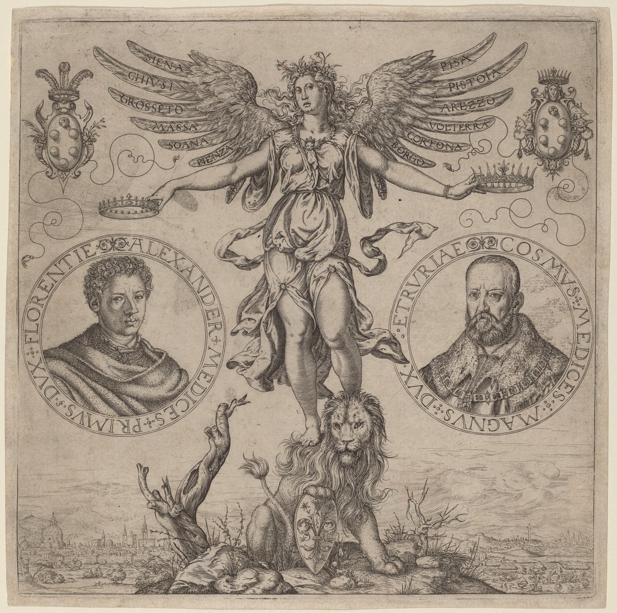 Alexander de Medici og Cosmo de Medici av Martino Rota
