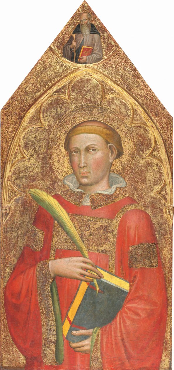 Deacon Saint, med Saint Anthony Abbot [høyre panel] av Martino di Bartolomeo