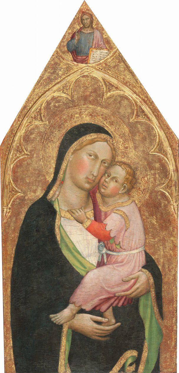 Madonna og barn, med velsignelsen Kristus [midtpanel], ca. 14151420. av Martino di Bartolomeo di Biagio