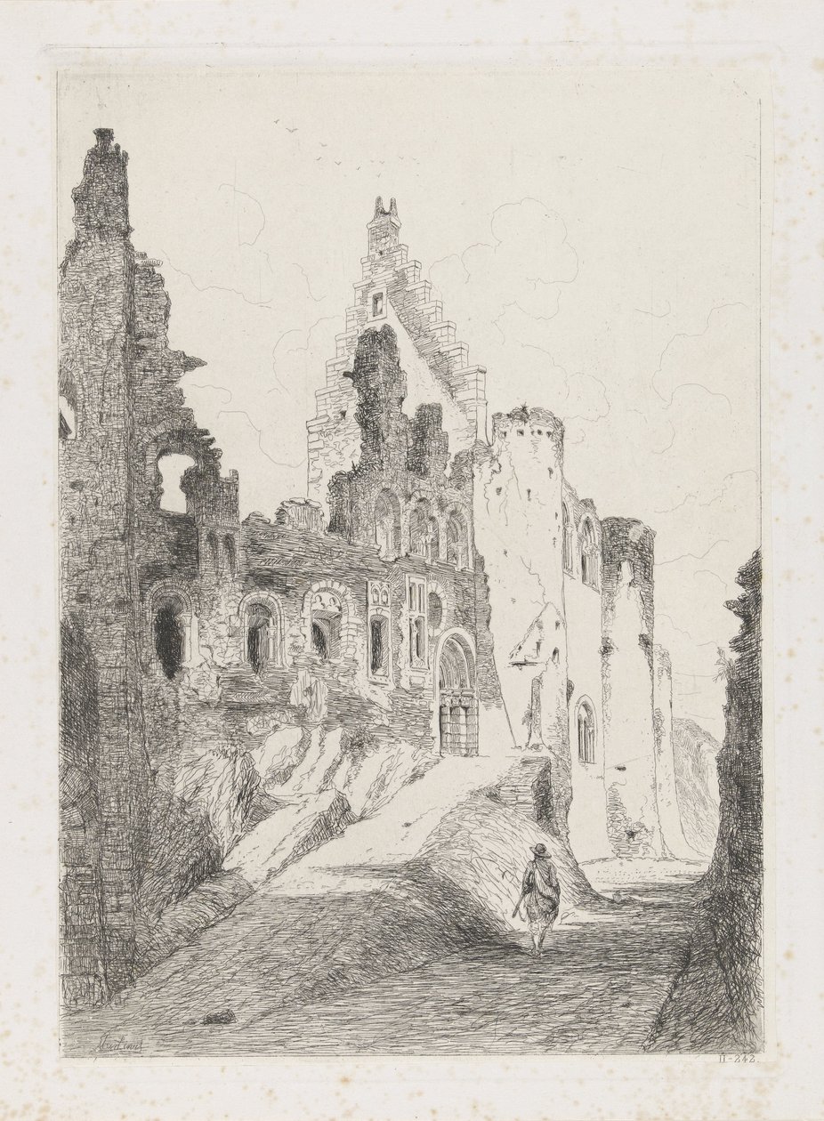 Ruinene av slottet Vianden av Martinus Antonius Kuytenbrouwer jr.