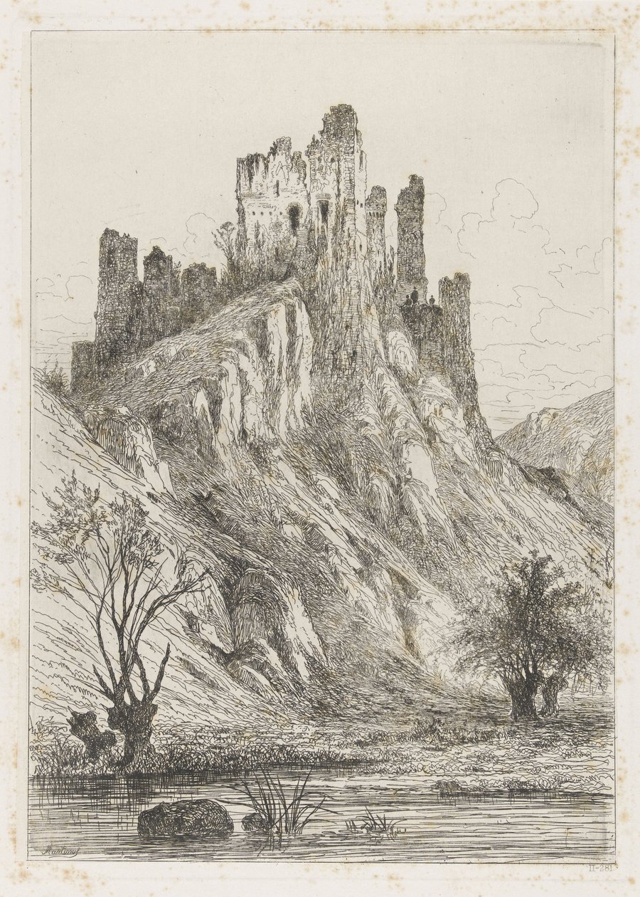 Ruin av slottet Montaigle av Martinus Antonius Kuytenbrouwer jr.