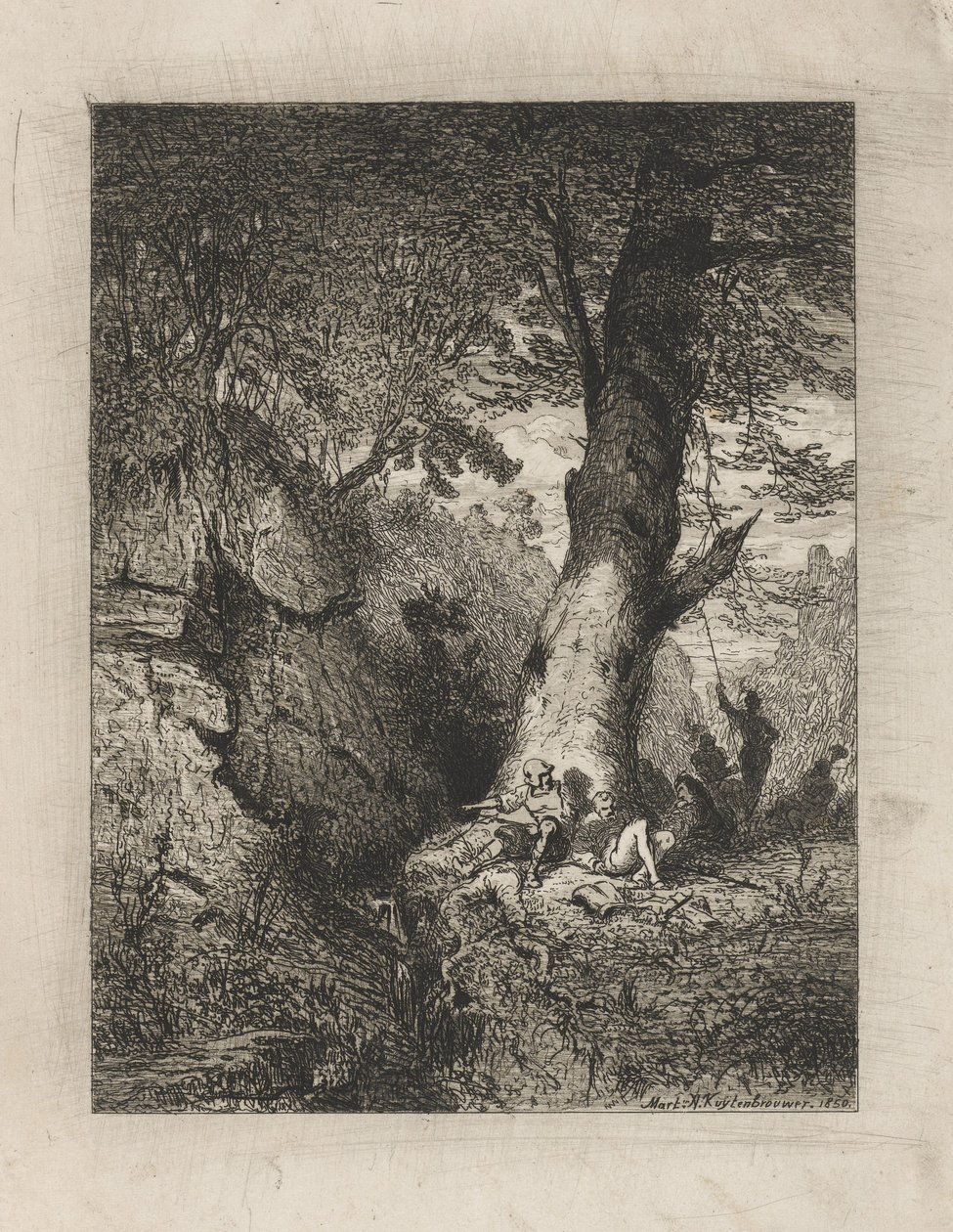 Krigere hviler under et tre av Martinus Antonius Kuytenbrouwer jr.