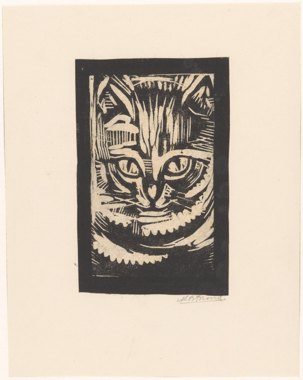 Portrett av en katt av Martinus Brons (signed by artist)