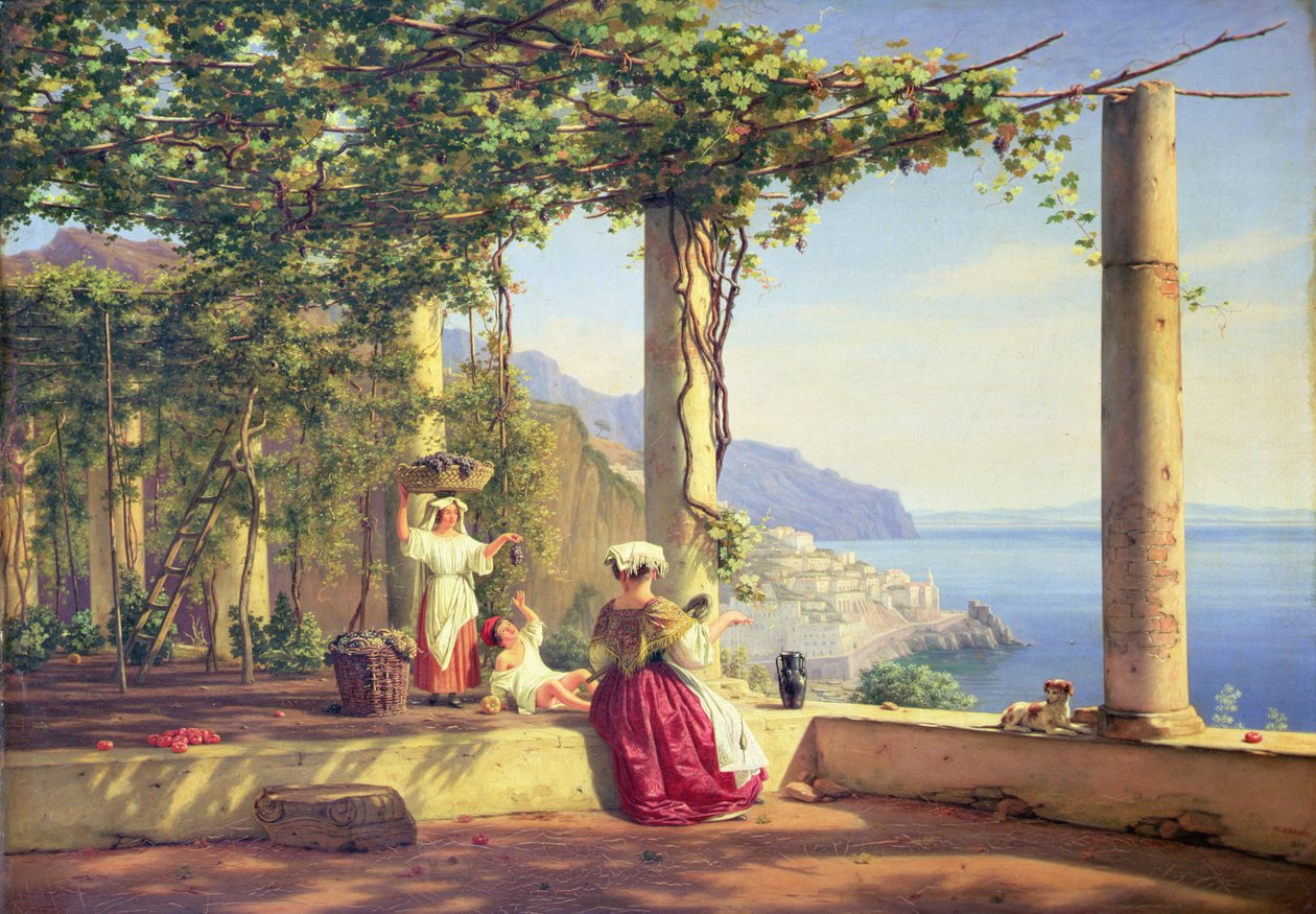 Pergola med utsikt over Amalfi av Martinus Rorbye