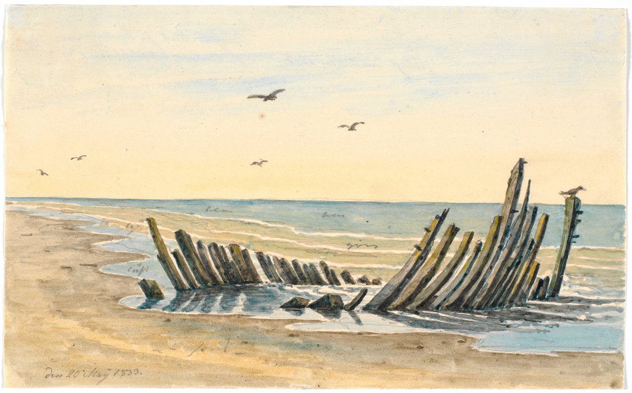 Vrak på Nordstranden, sank 9. mai 1832 av Martinus Rørbye