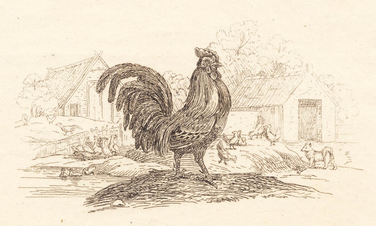 Illustrasjon til "Halv hundre fabler for barn" av Hey av Martinus Rørbye