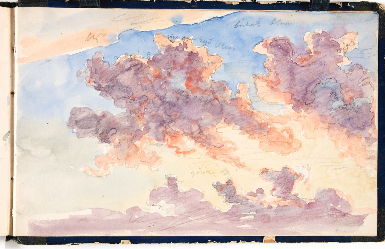 Skystudie. En solnedgang himmel av Martinus Rørbye