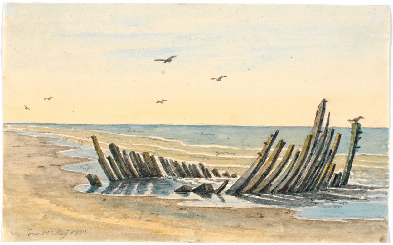 Vrak på Nordstranden, sank 9. mai 1832 av Martinus Rørbye