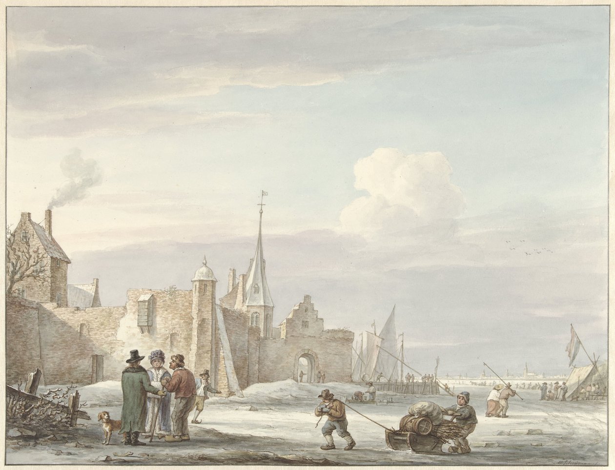 Bybilde om vinteren av Martinus Schouman