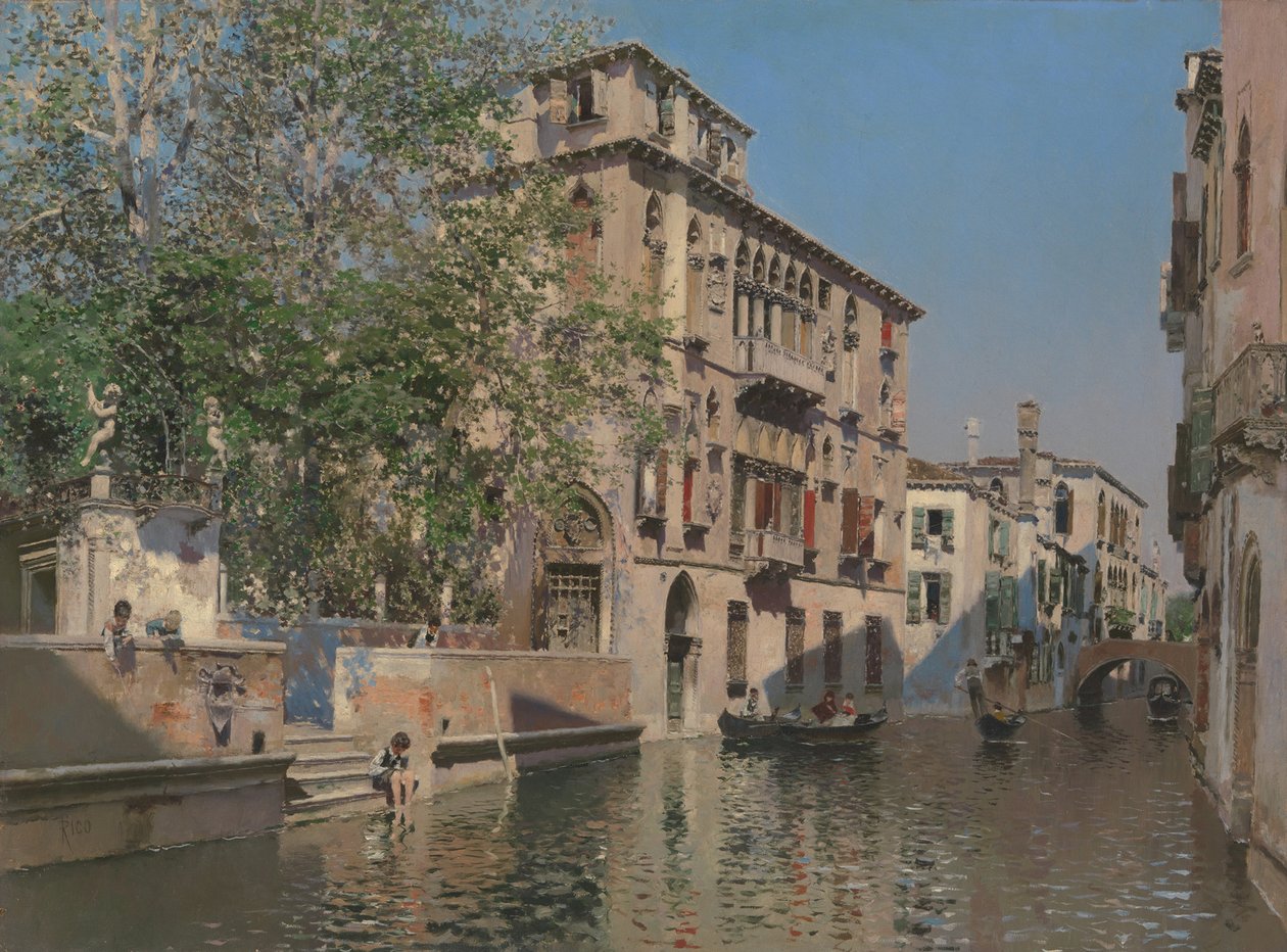 En kanal i Venezia, ca. 1875 av Martín Rico y Ortega