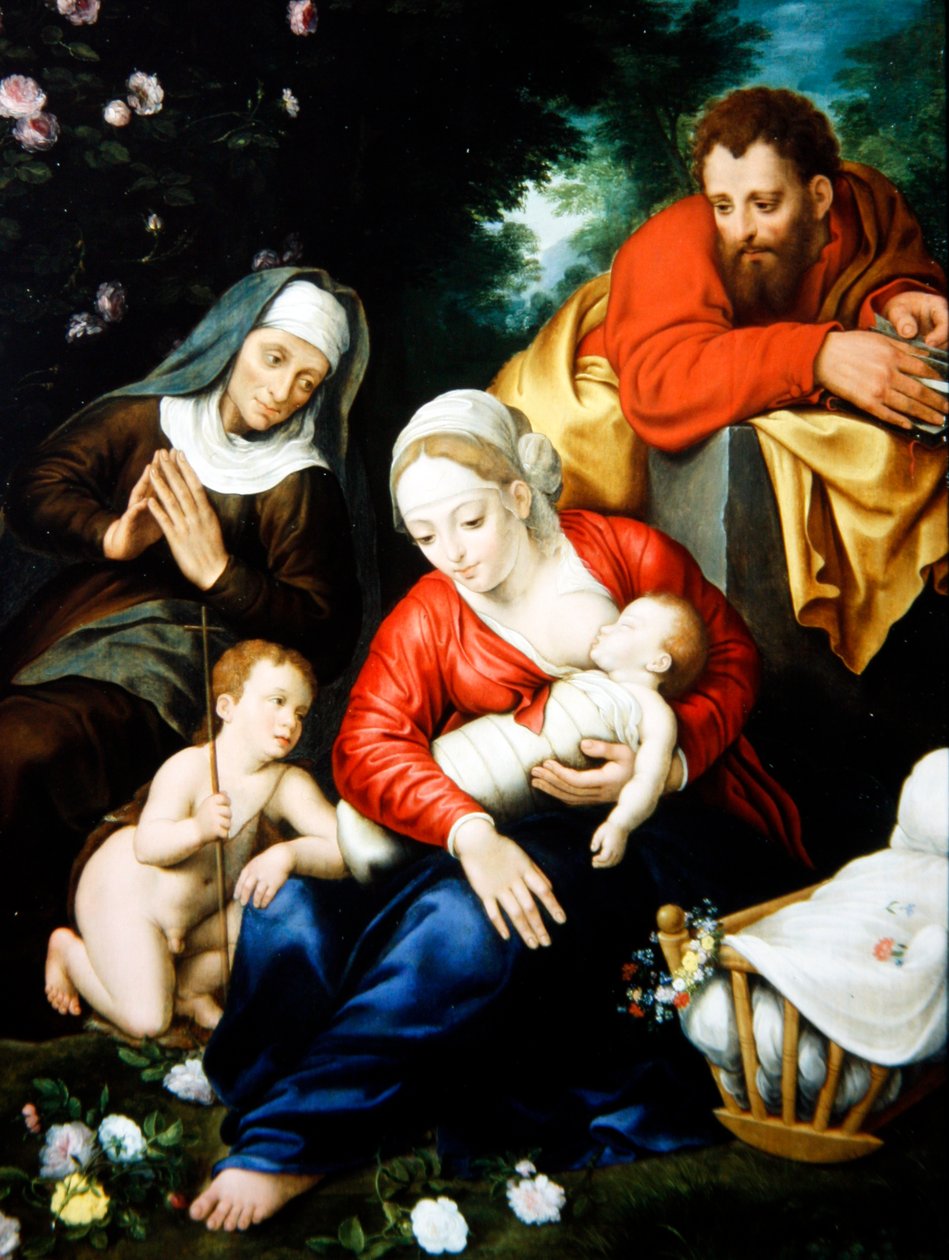 Jomfruen og barnet med St Joseph, Elizabeth og St John av Martyn Pepyn