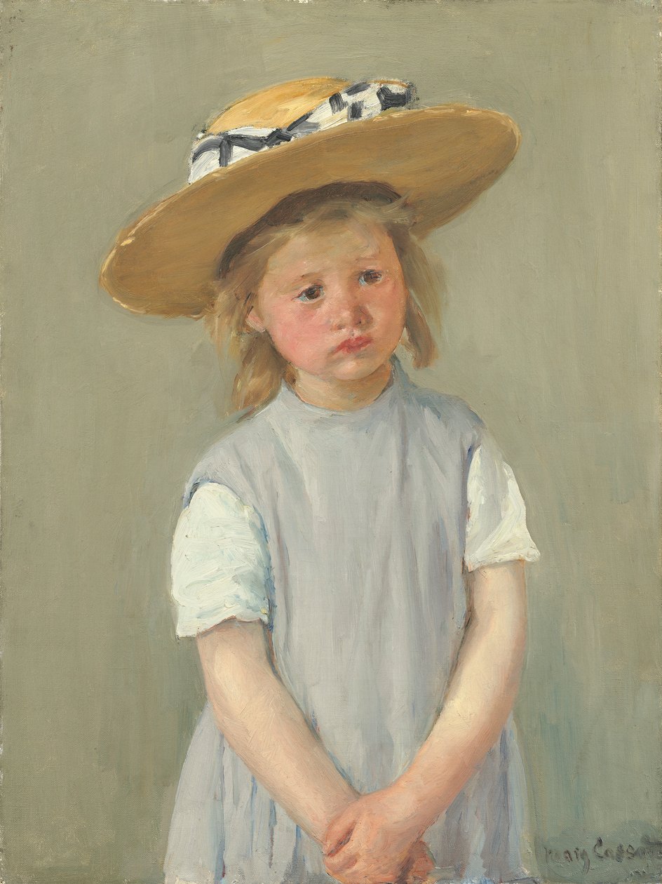 Barn i stråhatt av Mary Cassatt
