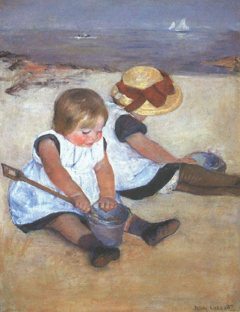 Barn på stranden av Mary Cassatt