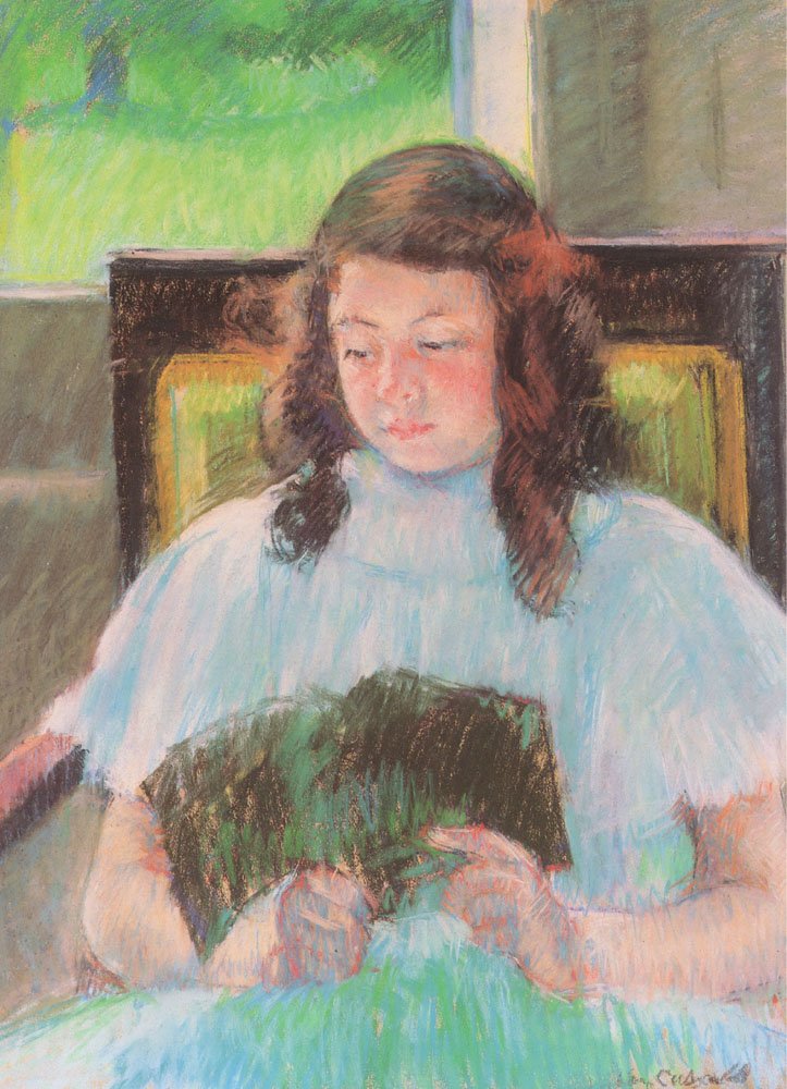 Ung jente som leser av Mary Cassatt