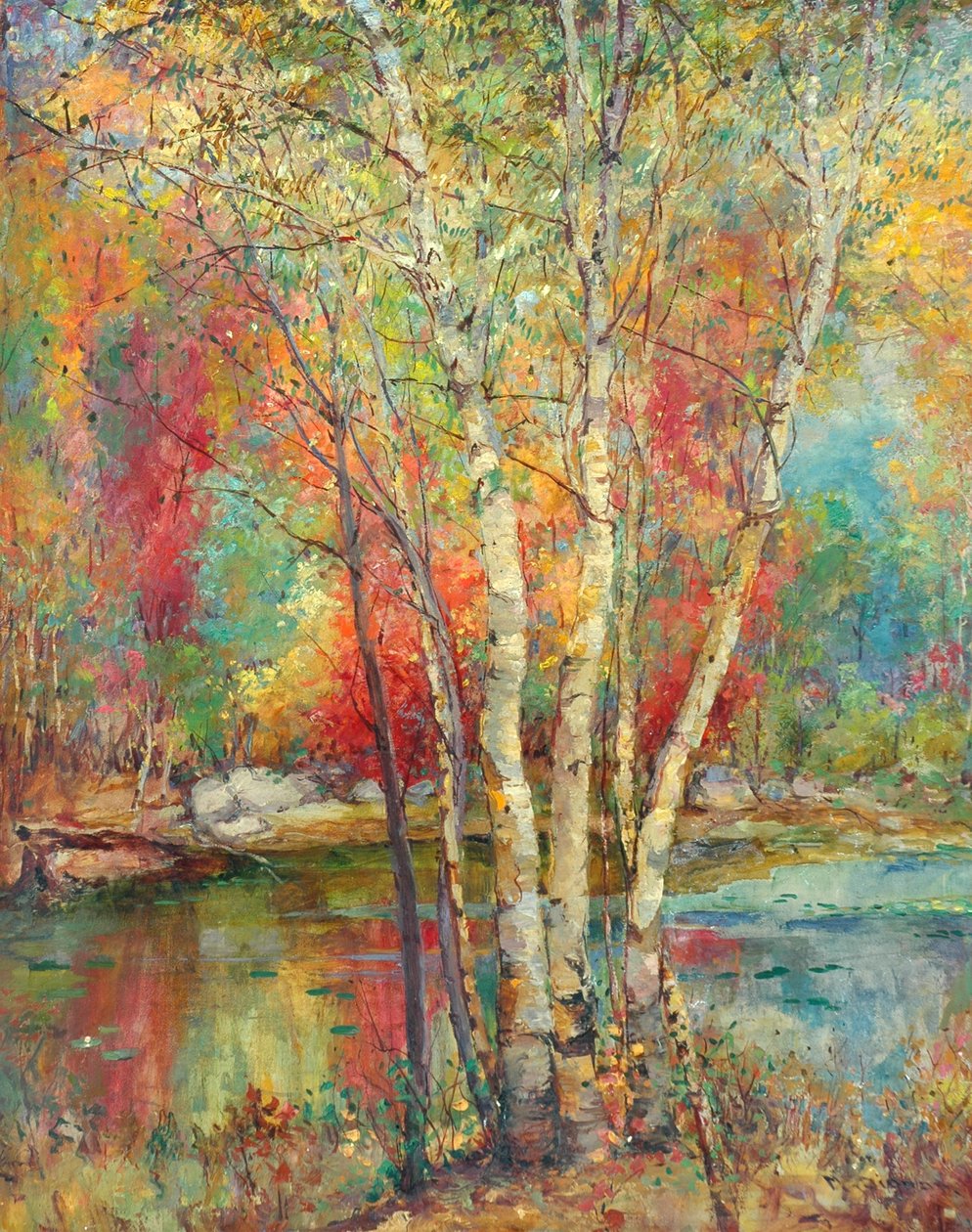 Sølvbjørker, ca. 1929 av Mary Ella Williams Dignam