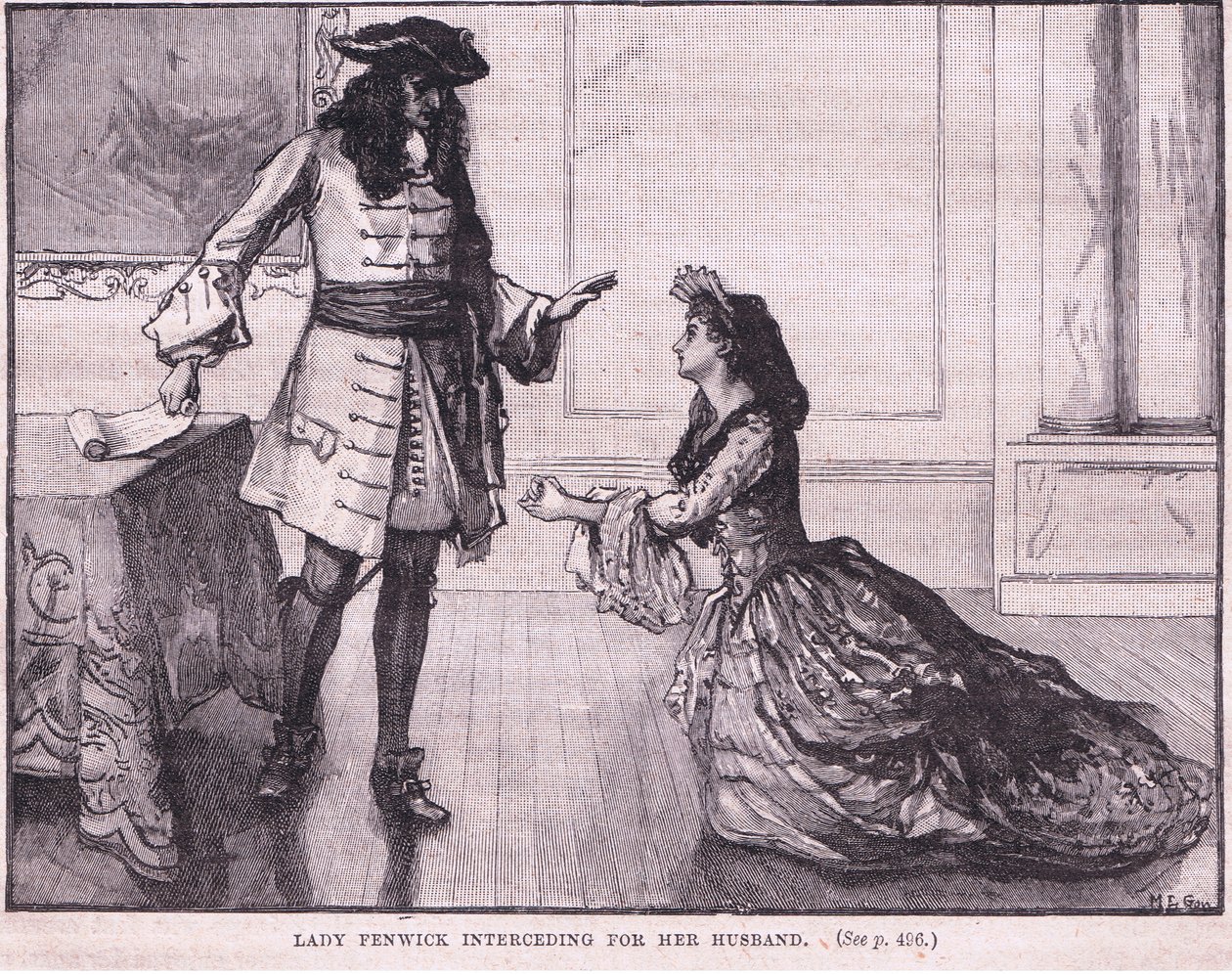 Lady Fenwick går i forbønn for ektemannen 1696 e.Kr av Mary L. Gow