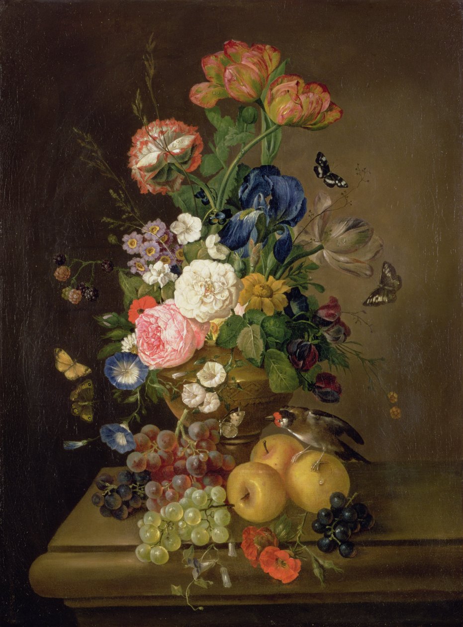 Vase med blomster av Mary Moser