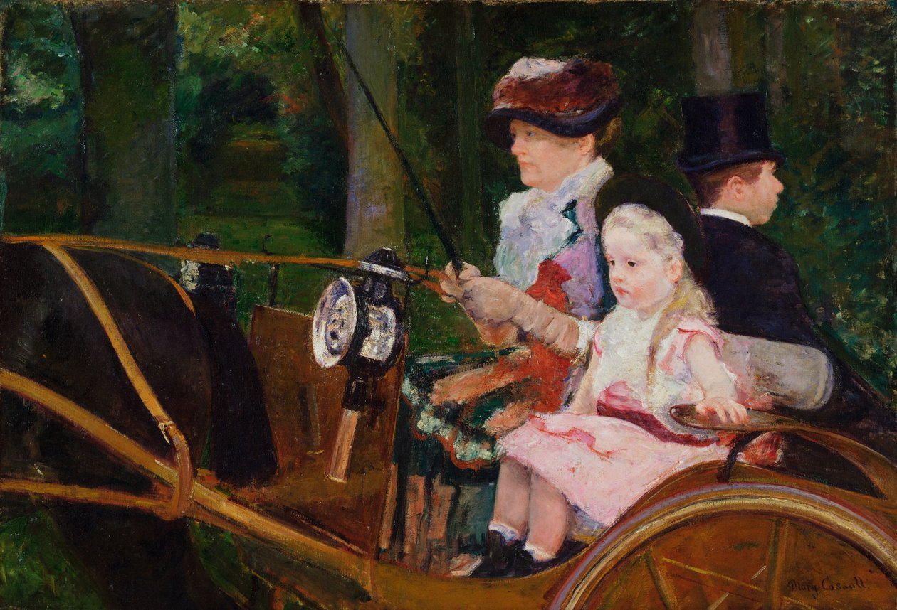 En kvinne og en jente kjører av Mary Cassatt
